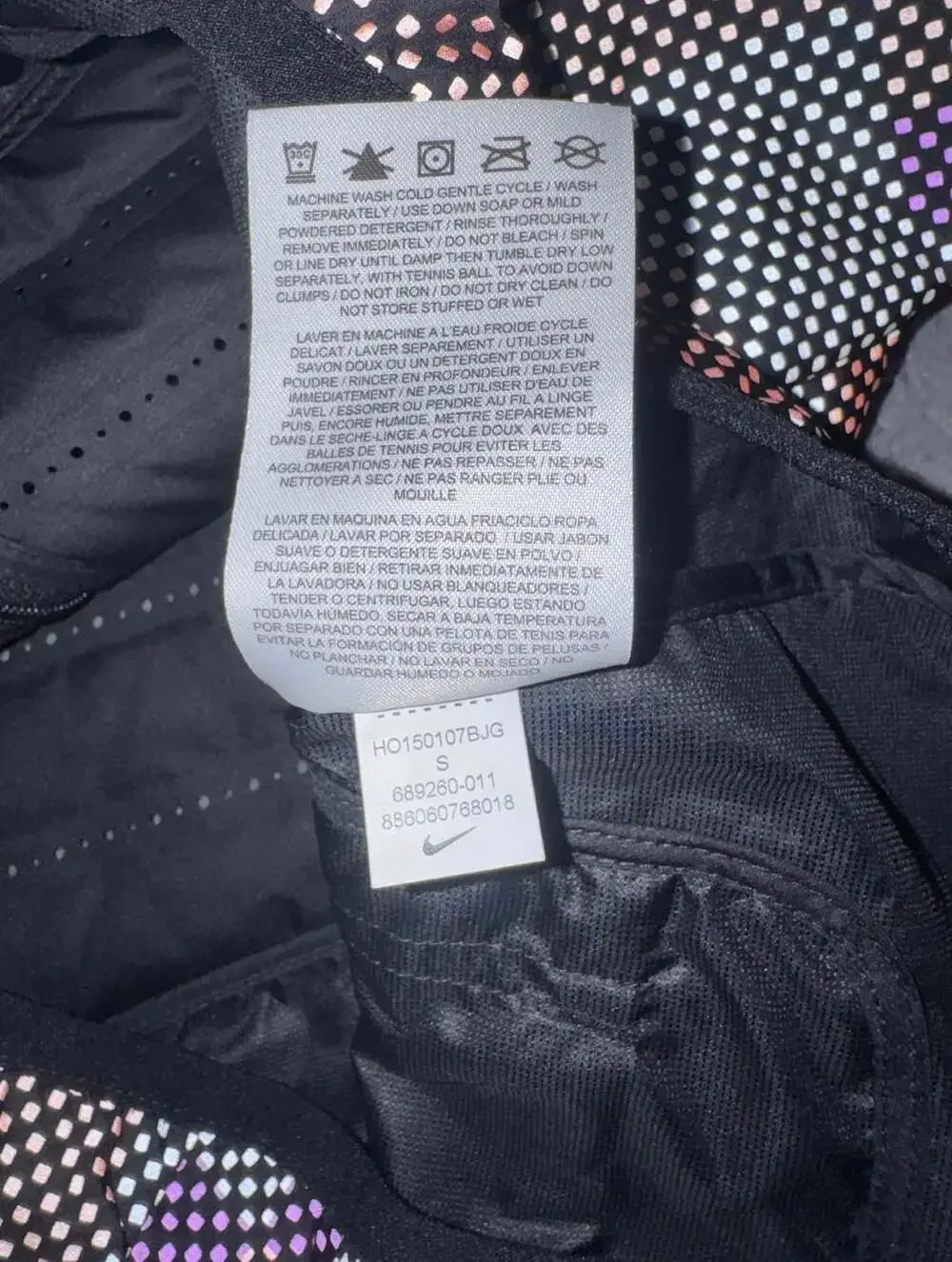Nike Aeroloft Flash Vest Size S Black Reflective Goose Down